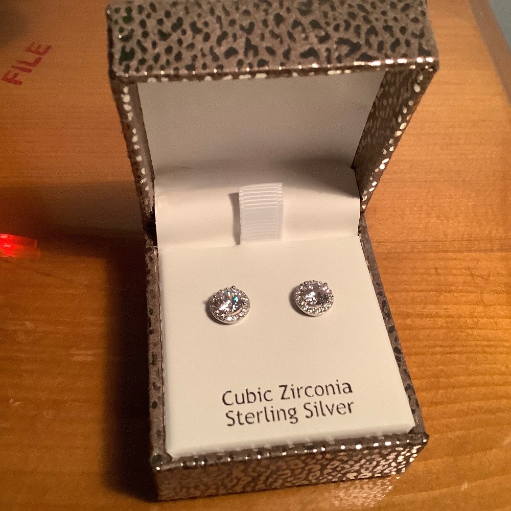 Studded .925 Sterling Silver, Cubic Zirconia